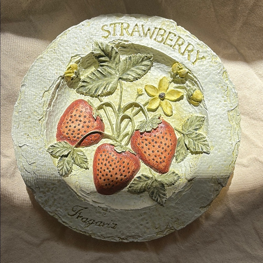 Y2K Vintage Strawberry Plant Garden Stone 🍓